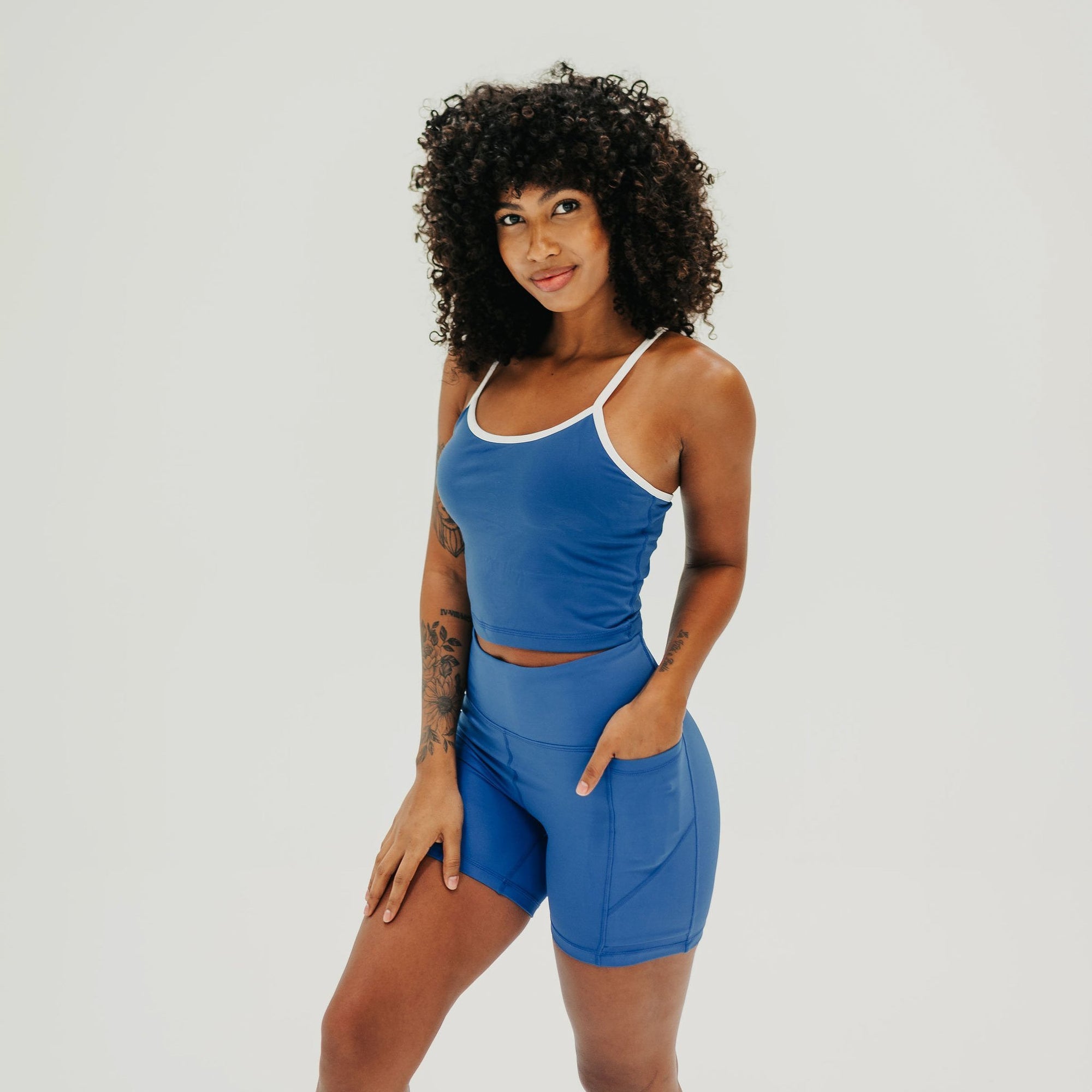 Ava Crop Top - Classic Blue - Senita Athletics