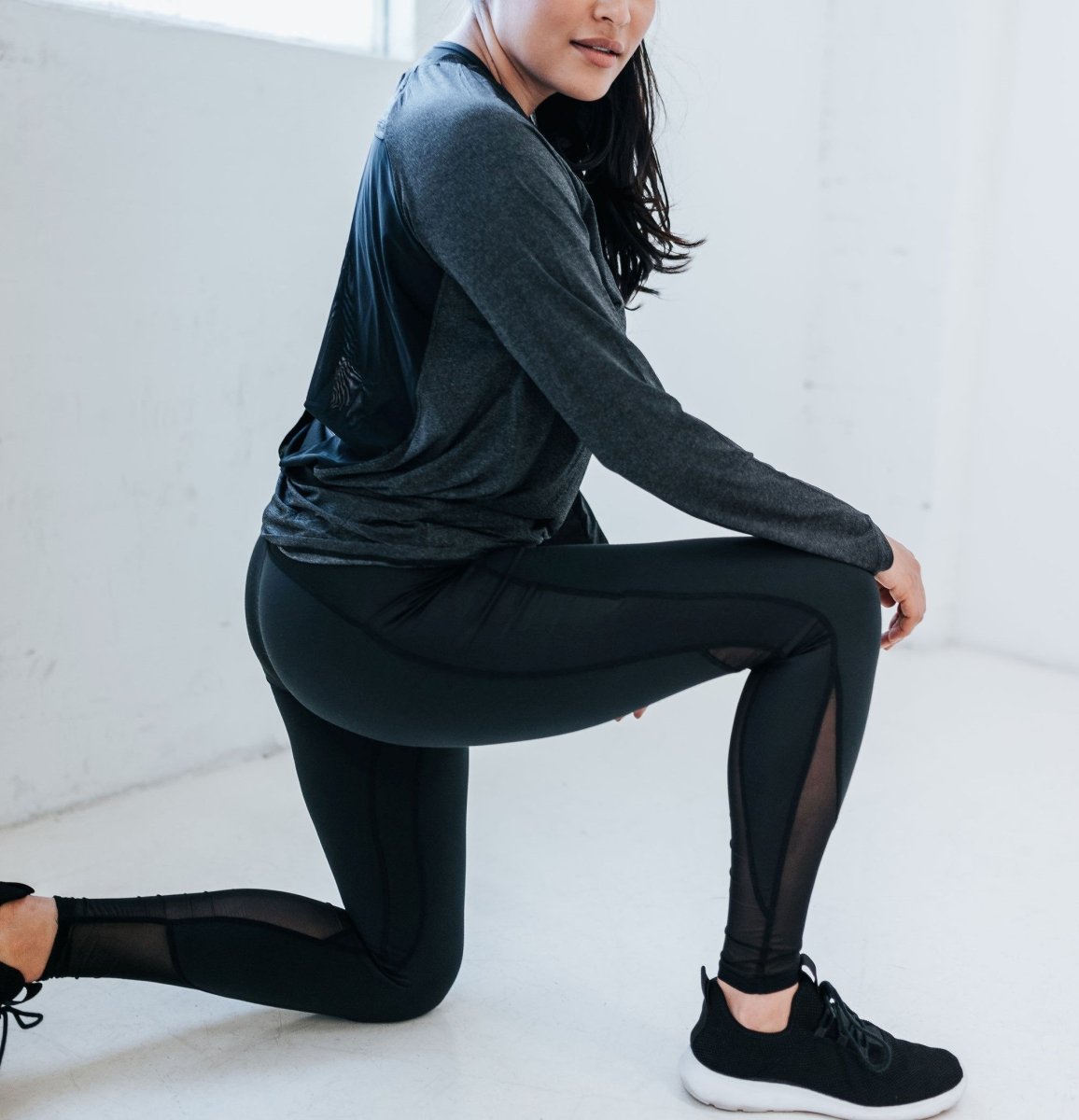 Barre Mesh Leggings - Black - Senita Athletics