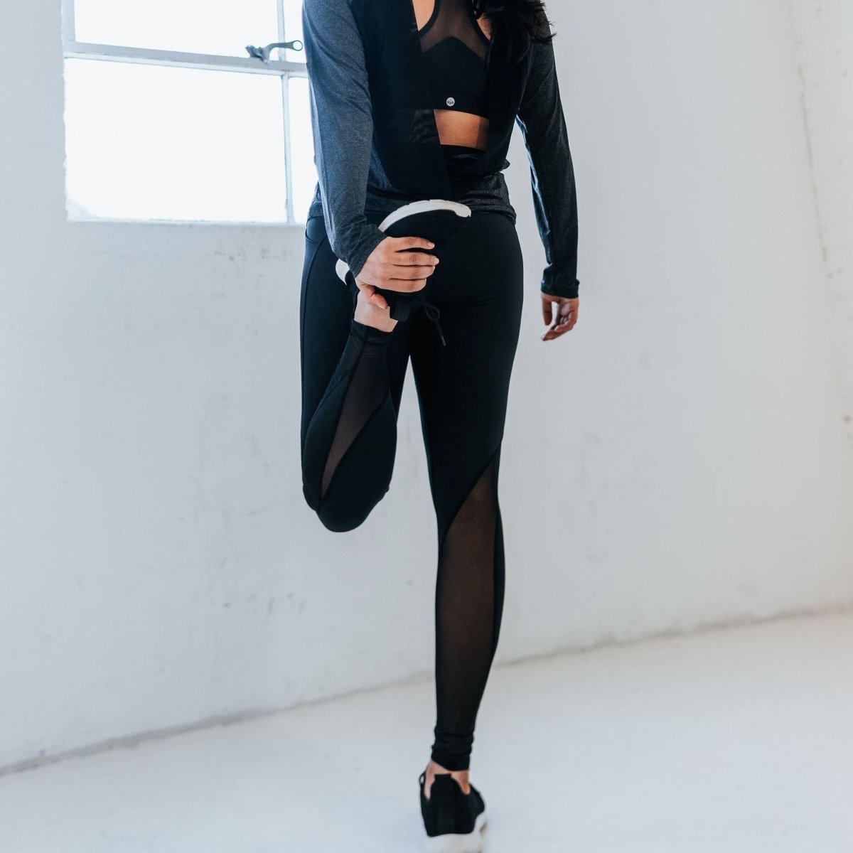 Barre Mesh Leggings - Black - Senita Athletics