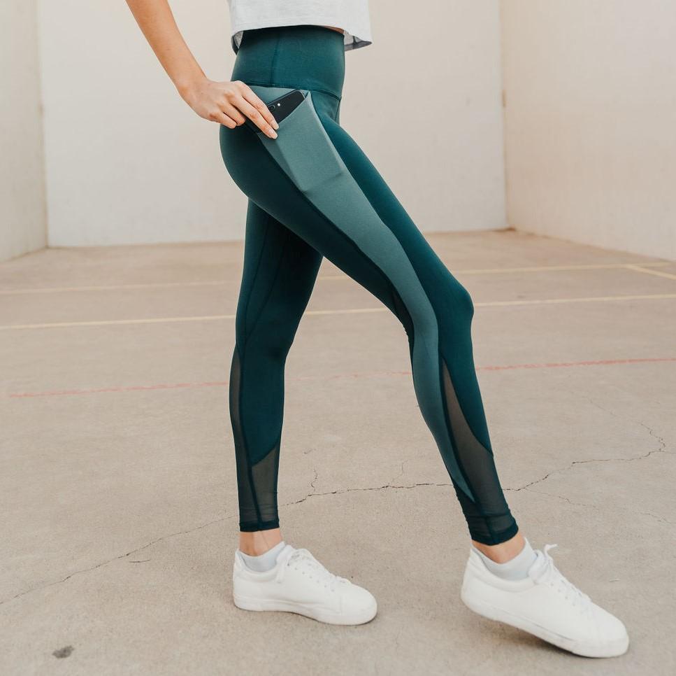 Barre Mesh Leggings - Ponderosa - Senita Athletics