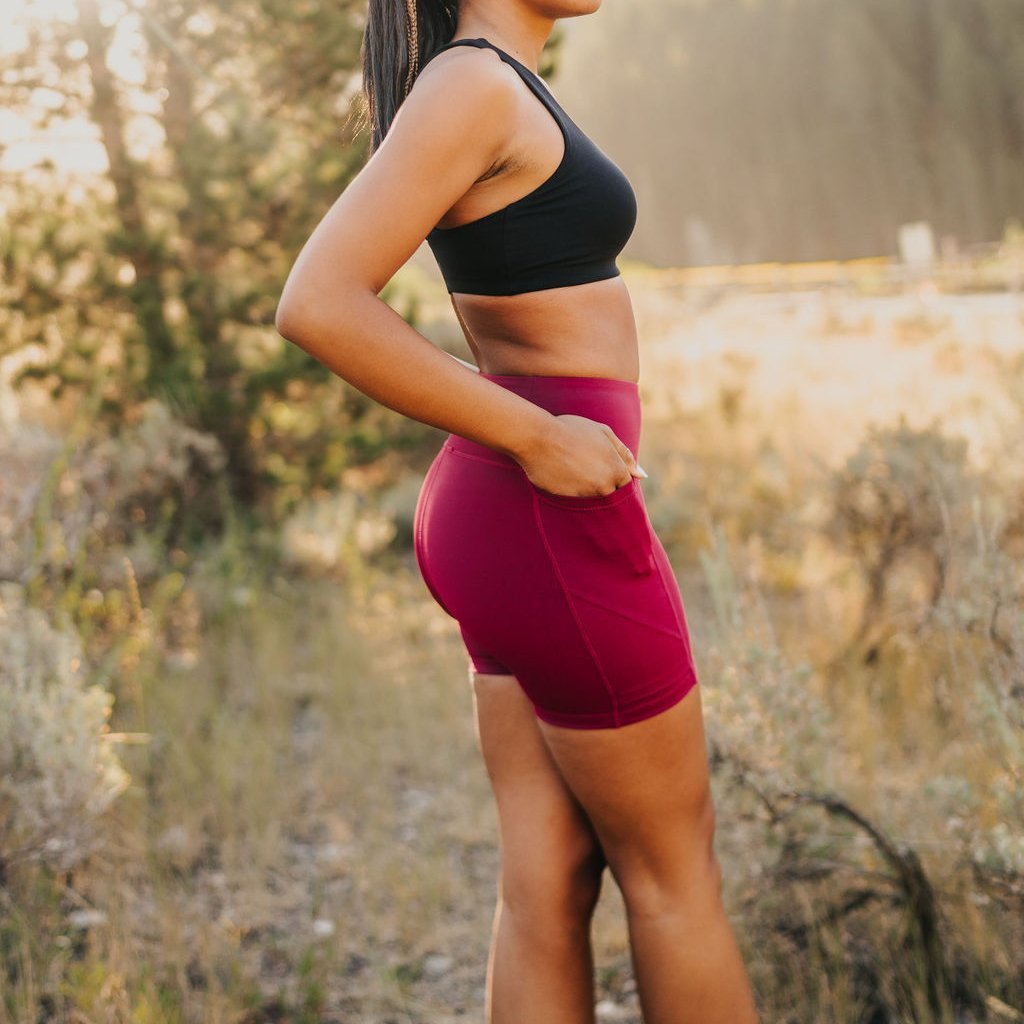 Baseline Shorts (5 in. inseam) - Merlot - Senita Athletics