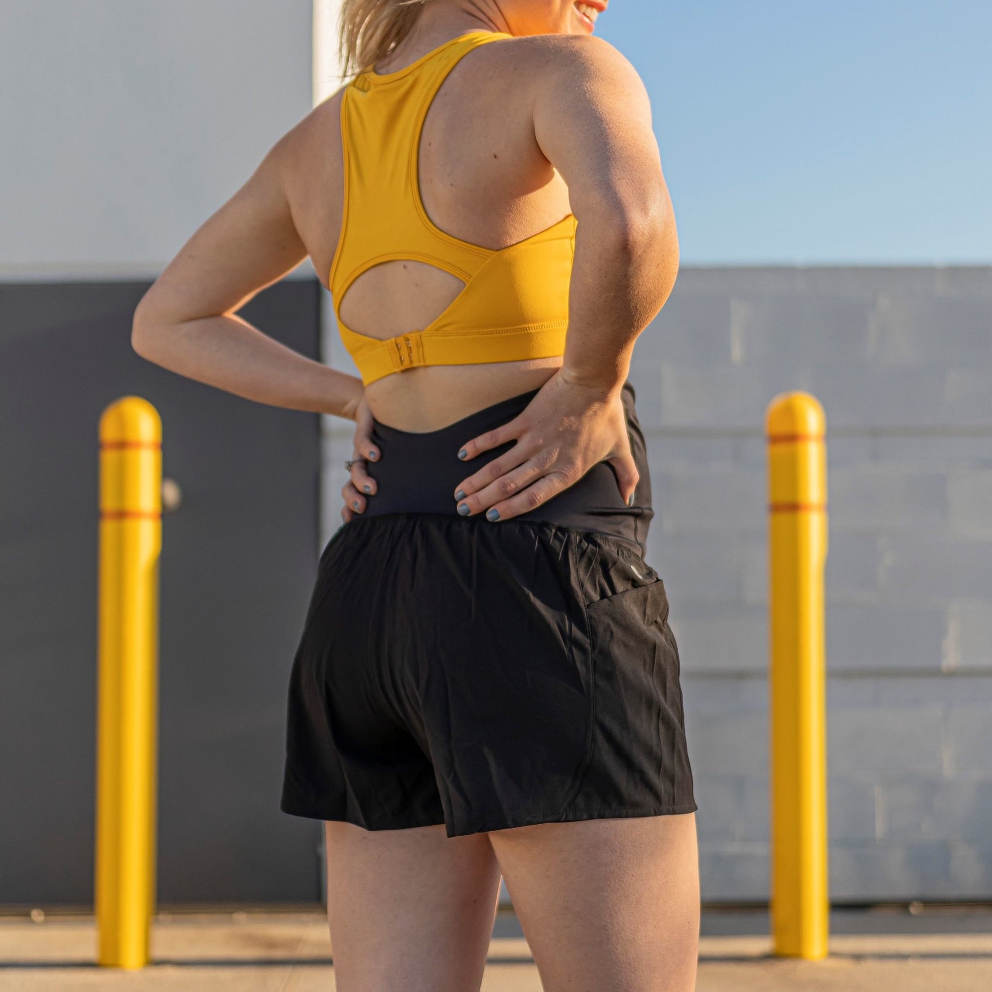 Belly Support Maternity Shorts - Black - Senita Athletics
