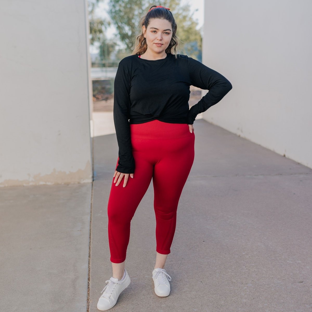 Beyond Seamless 7/8 Capris - Cherry - Senita Athletics
