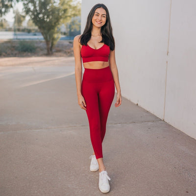 Beyond Seamless 7/8 Capris - Cherry - Senita Athletics
