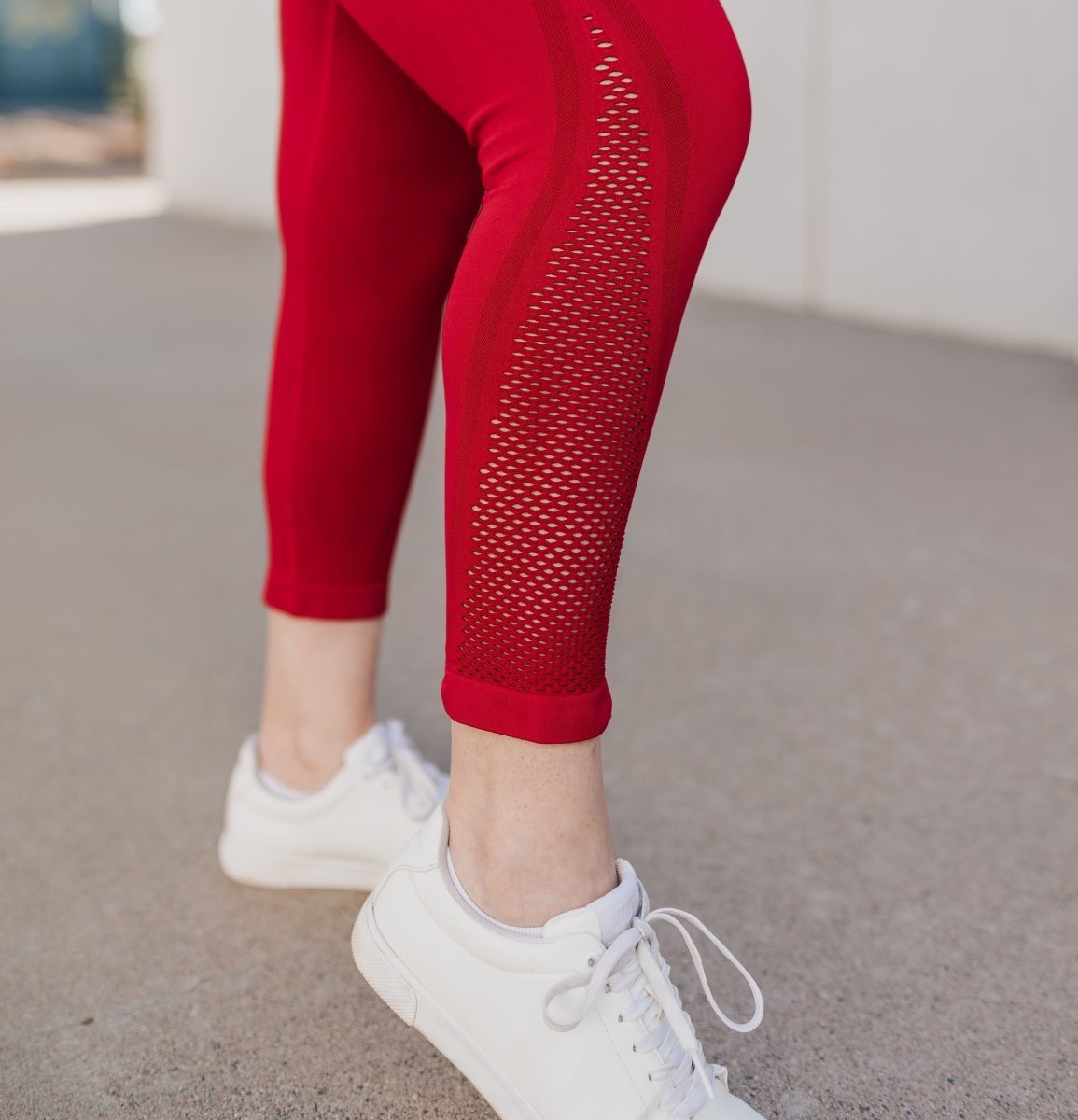 Beyond Seamless 7/8 Capris - Cherry - Senita Athletics