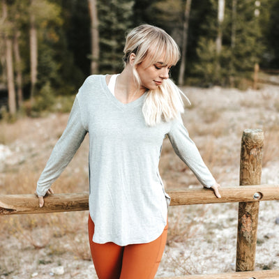 Boyfriend Long Sleeve - Gray - Senita Athletics