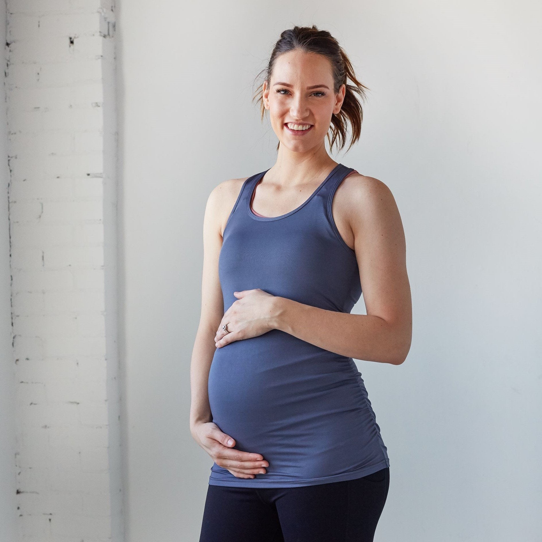 Bumpin' Maternity Tank - Light Navy - Senita Athletics