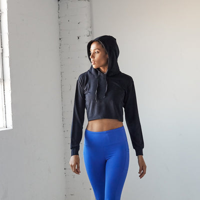 Cropped Hoodie - Black - Senita Athletics