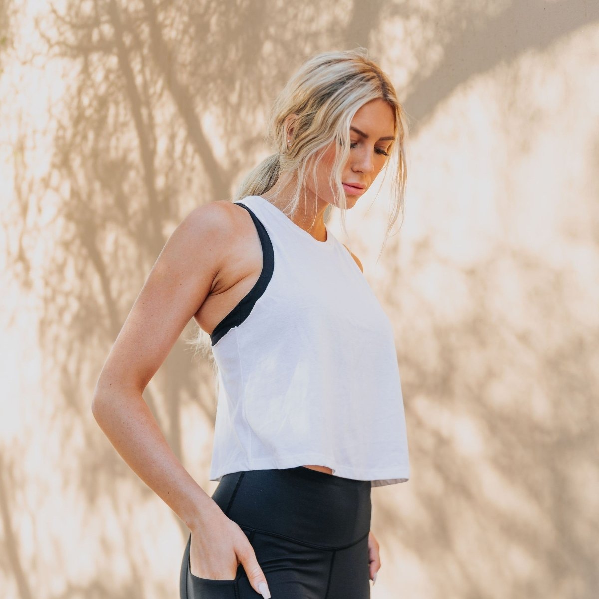 Cropped Tank - White - Senita Athletics