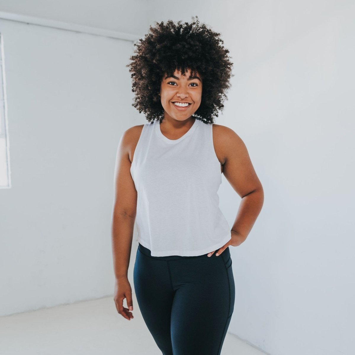 Cropped Tank - White - Senita Athletics