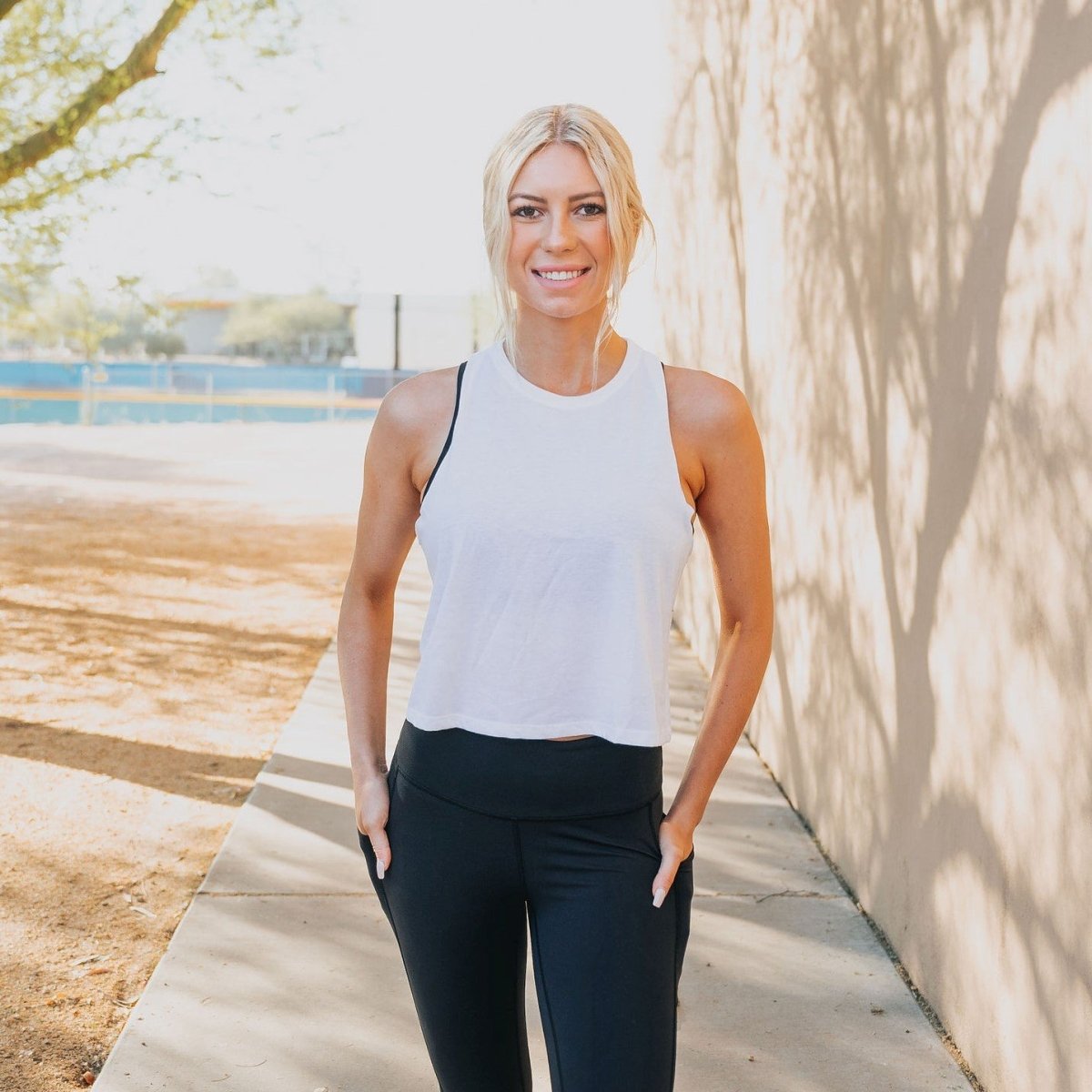 Cropped Tank - White - Senita Athletics