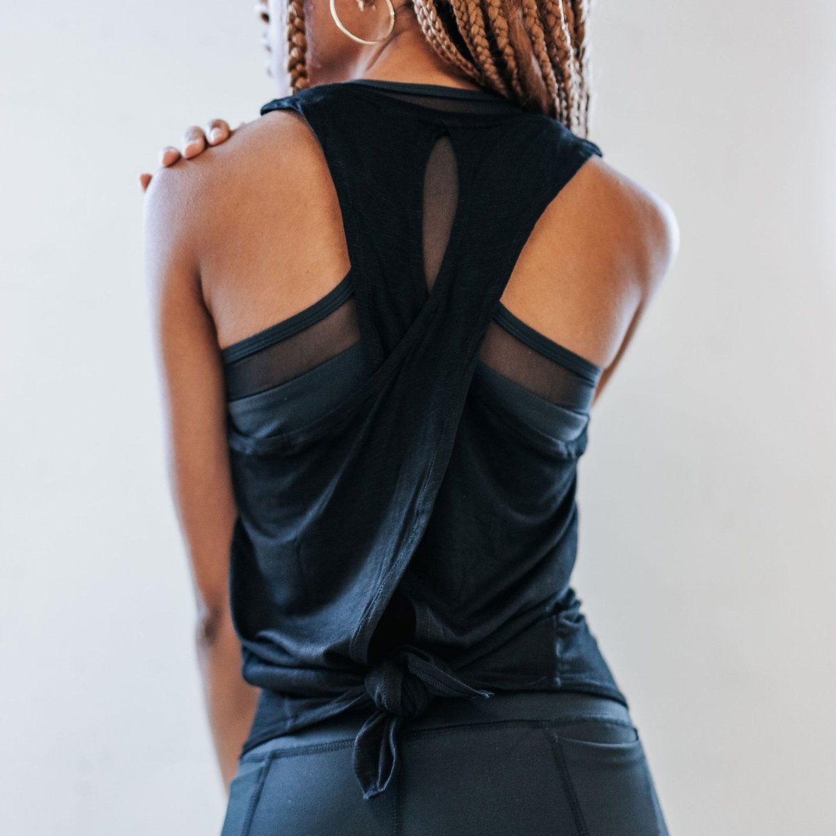 Cross Back Tank - Black - Senita Athletics