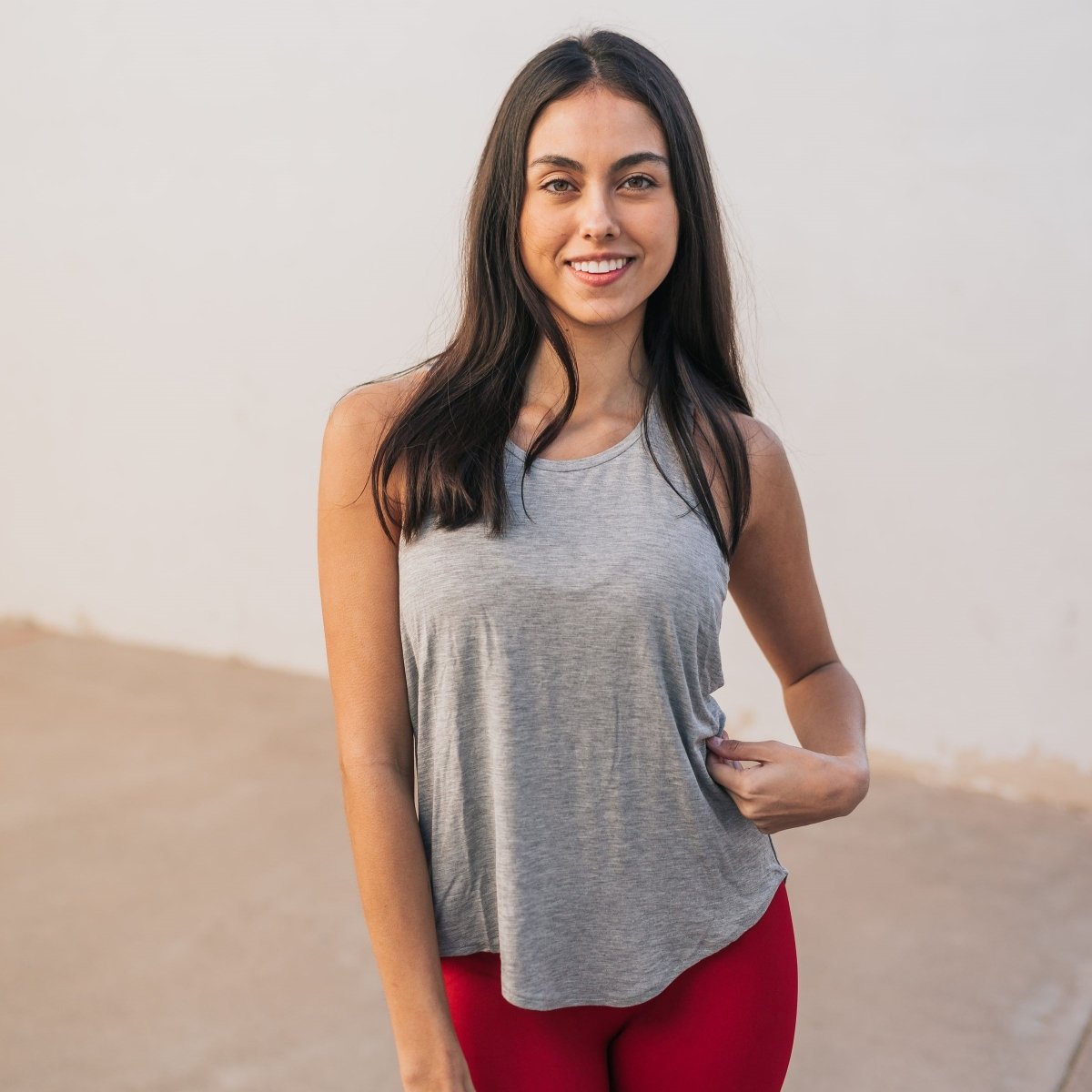 Cross Back Tank - Heathered Gray - Senita Athletics