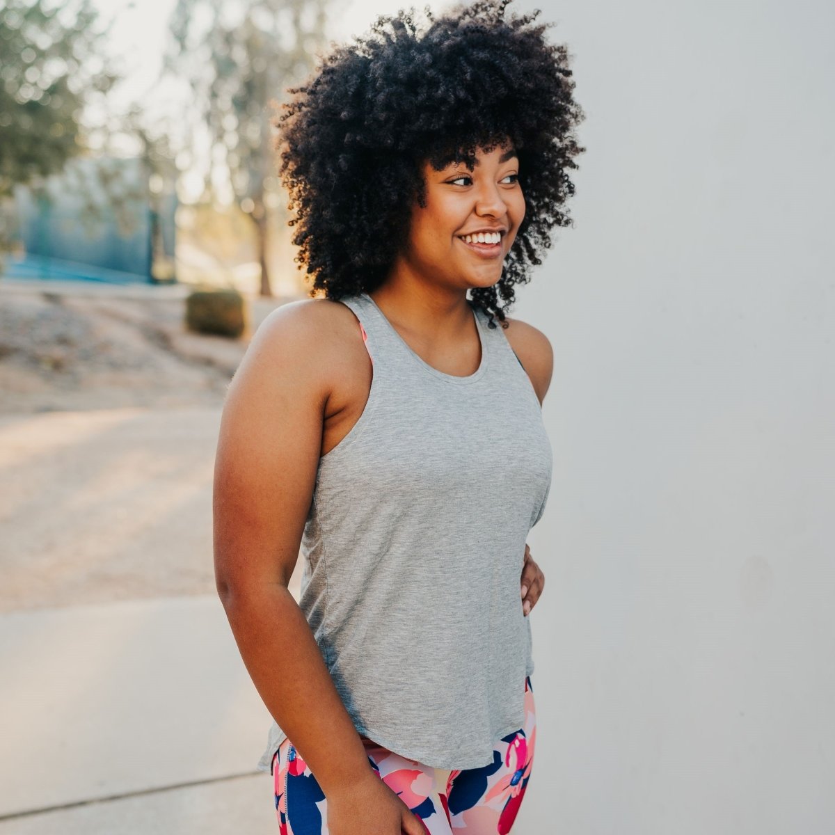 Cross Back Tank - Heathered Gray - Senita Athletics