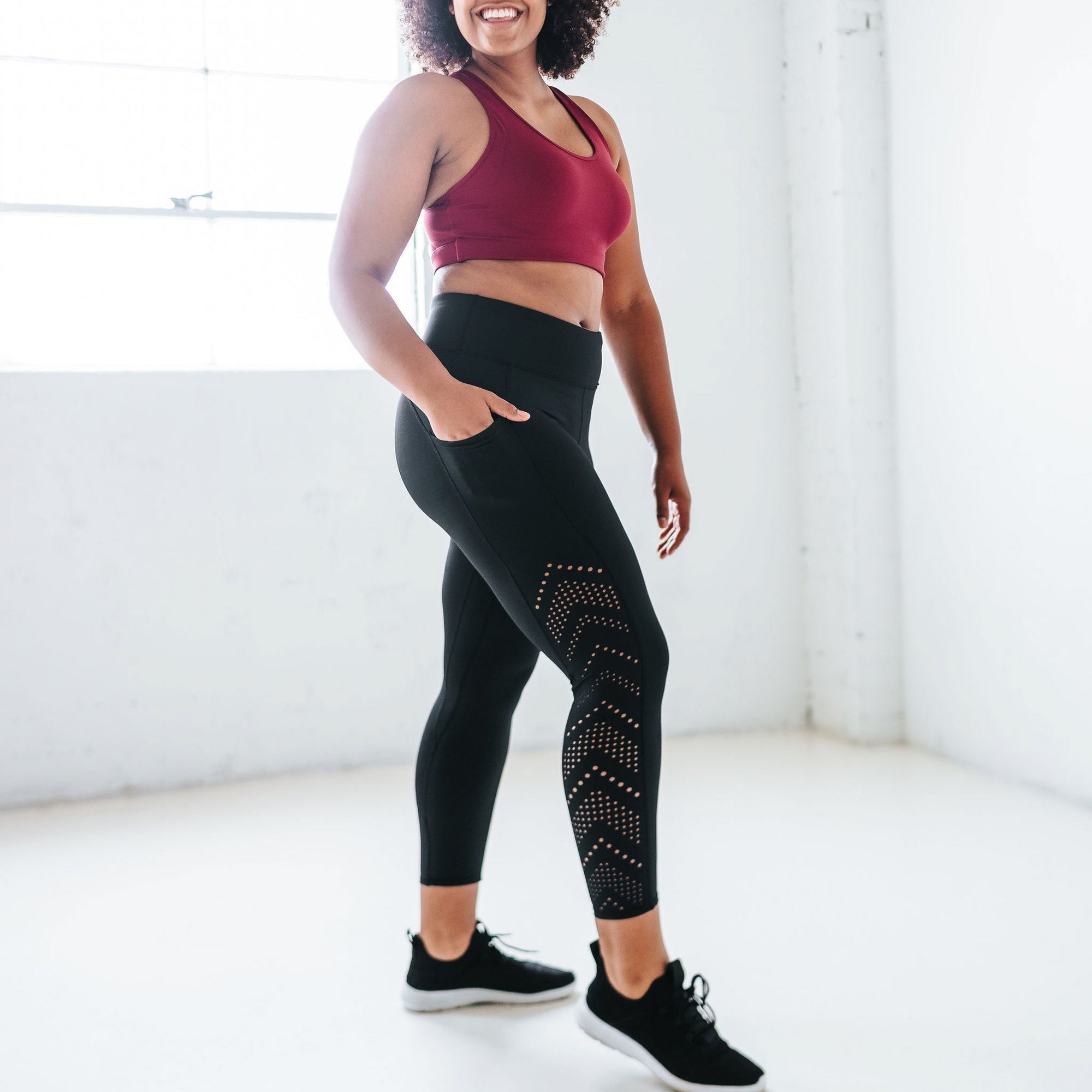 Denali Laser Cut Capris - Black - Senita Athletics