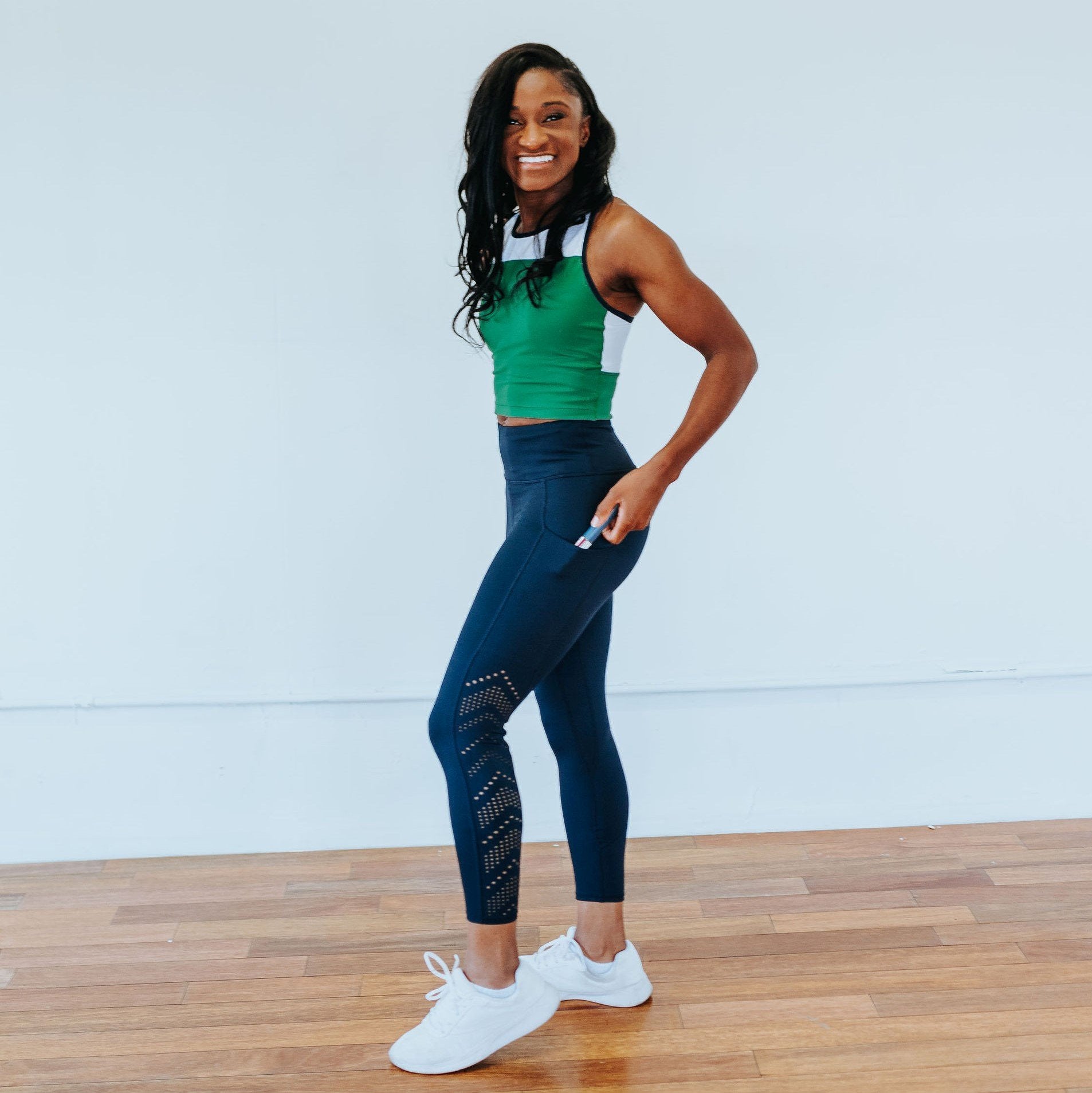 Denali Laser Cut Capris - Navy - Senita Athletics
