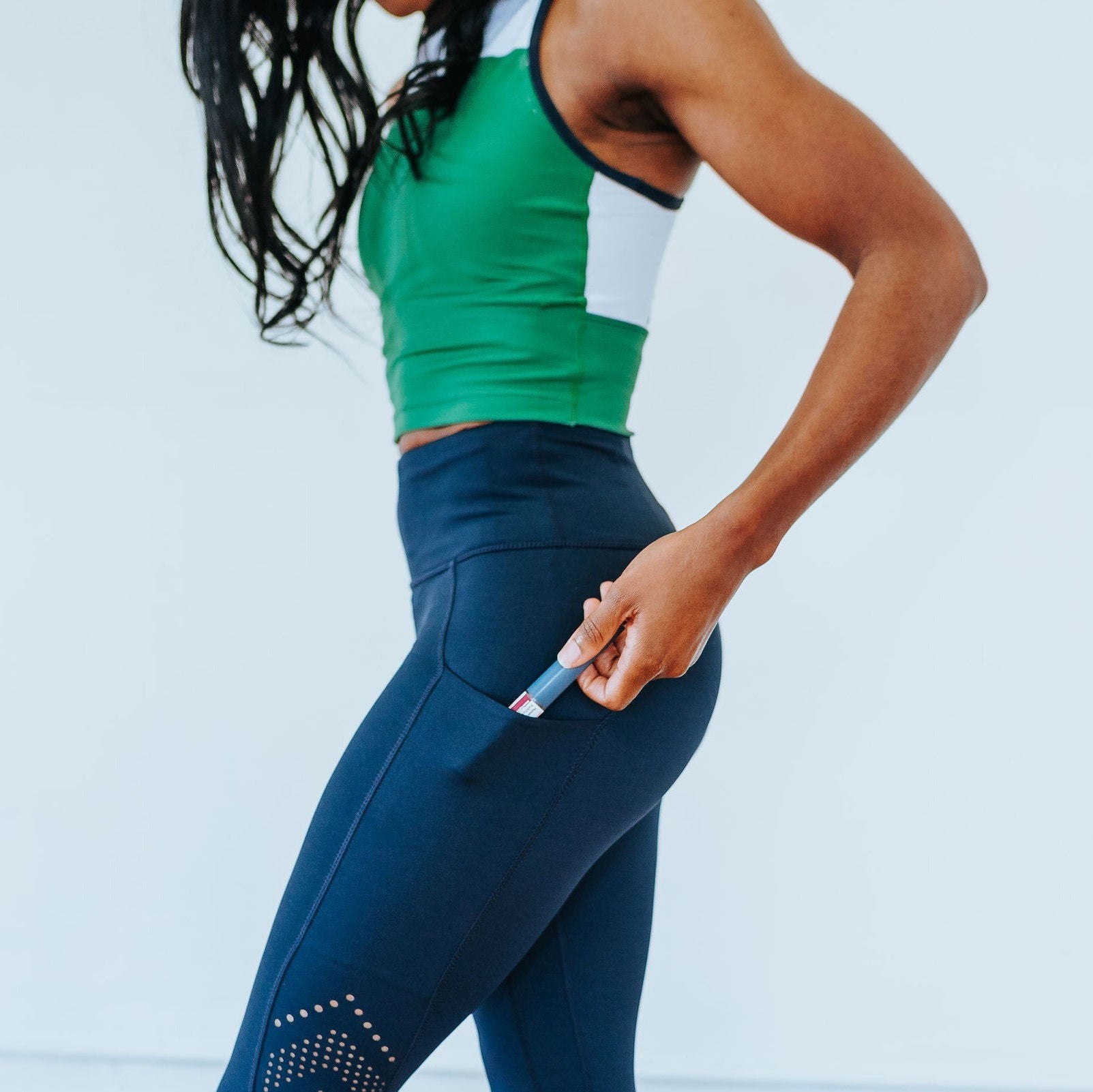 Denali Laser Cut Capris - Navy - Senita Athletics