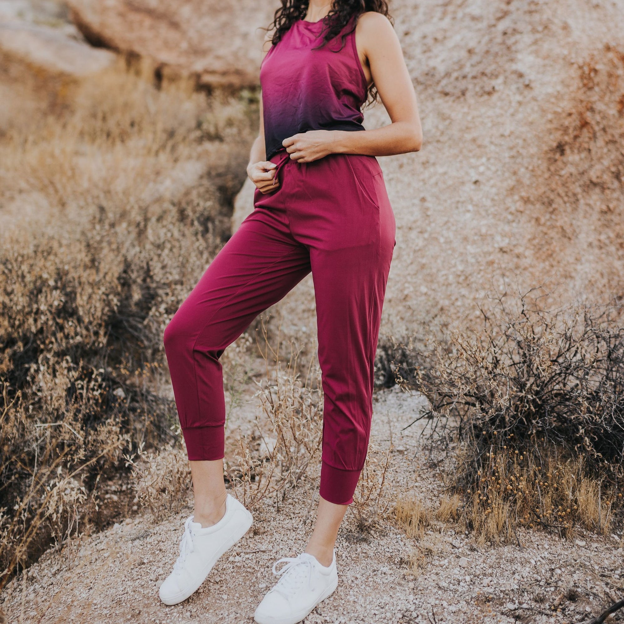 Easy Going Joggers - Merlot - Senita Athletics
