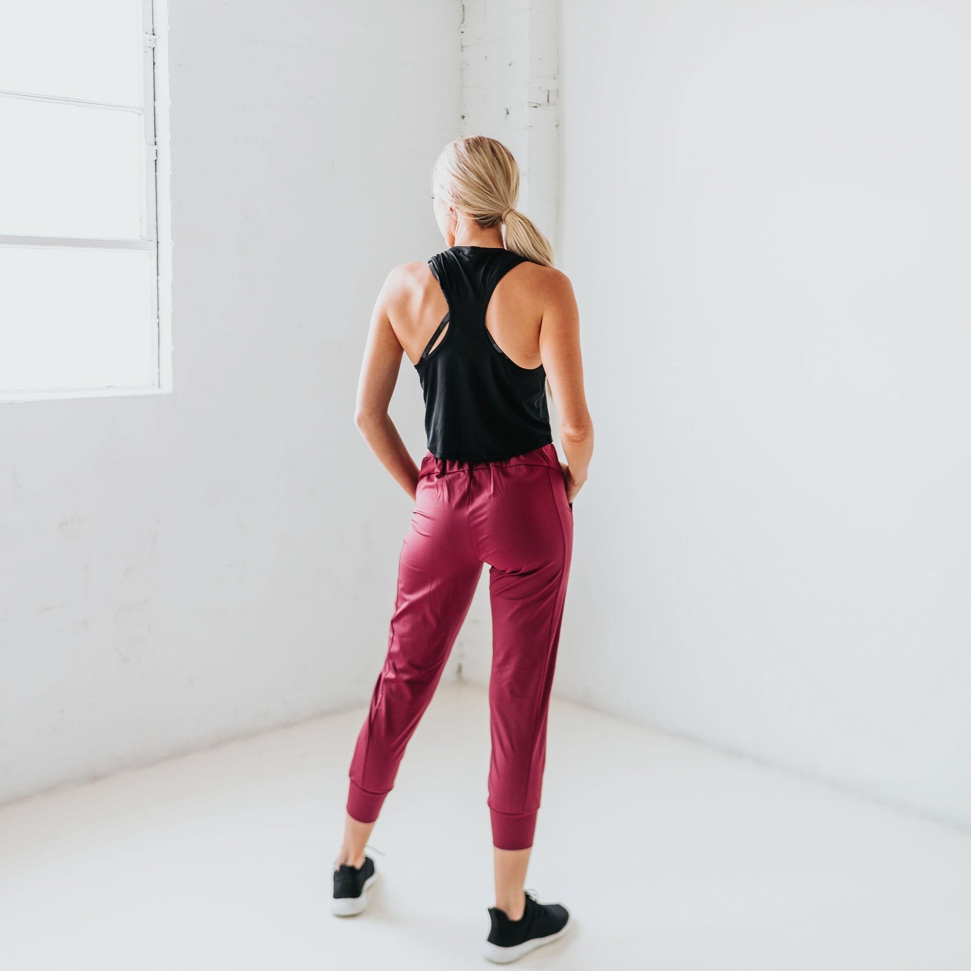 Easy Going Joggers - Merlot - Senita Athletics