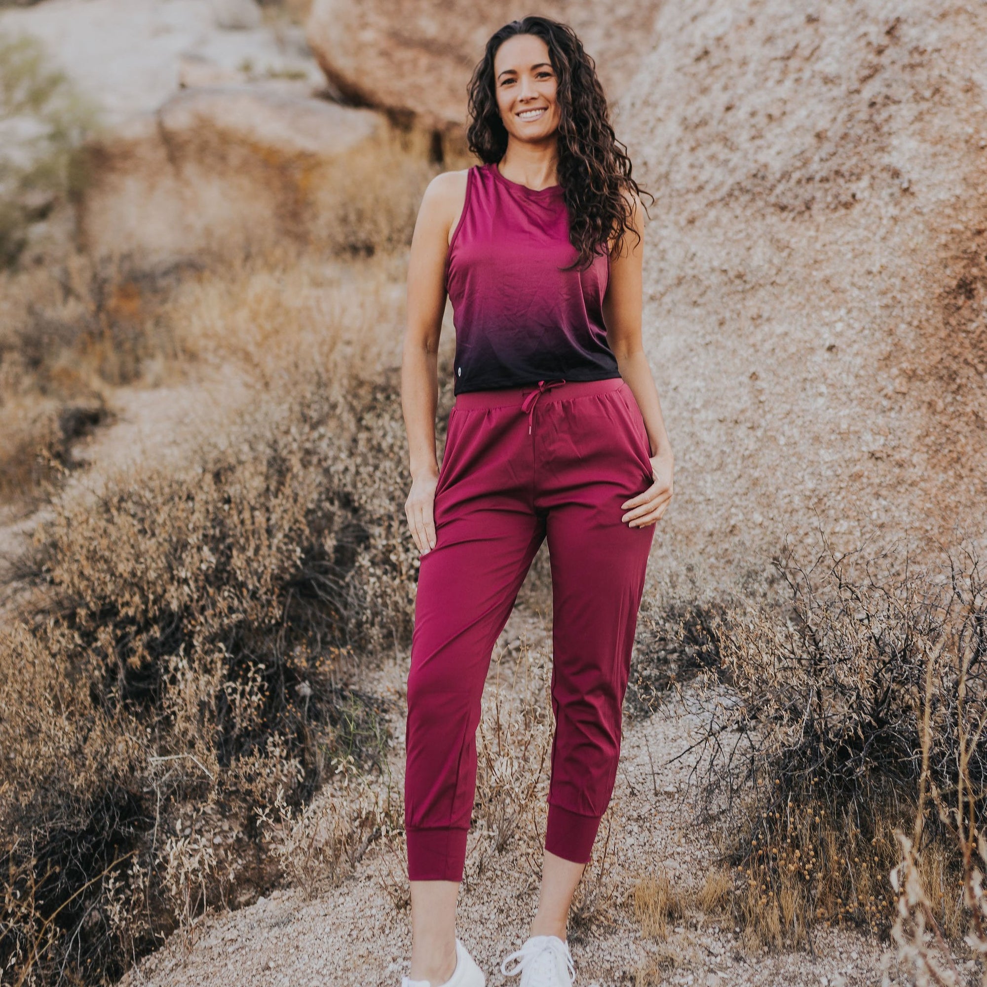 Easy Going Joggers - Merlot - Senita Athletics