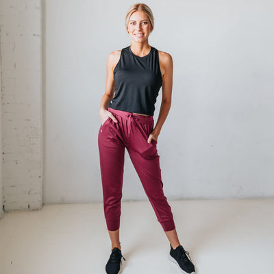 Easy Going Joggers - Merlot - Senita Athletics