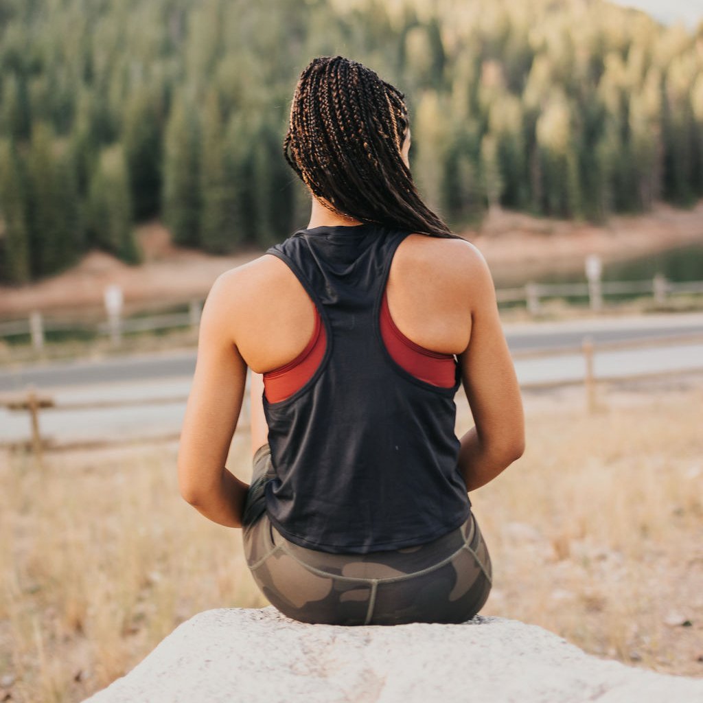 Energy Cropped Tank Top - Black - Senita Athletics