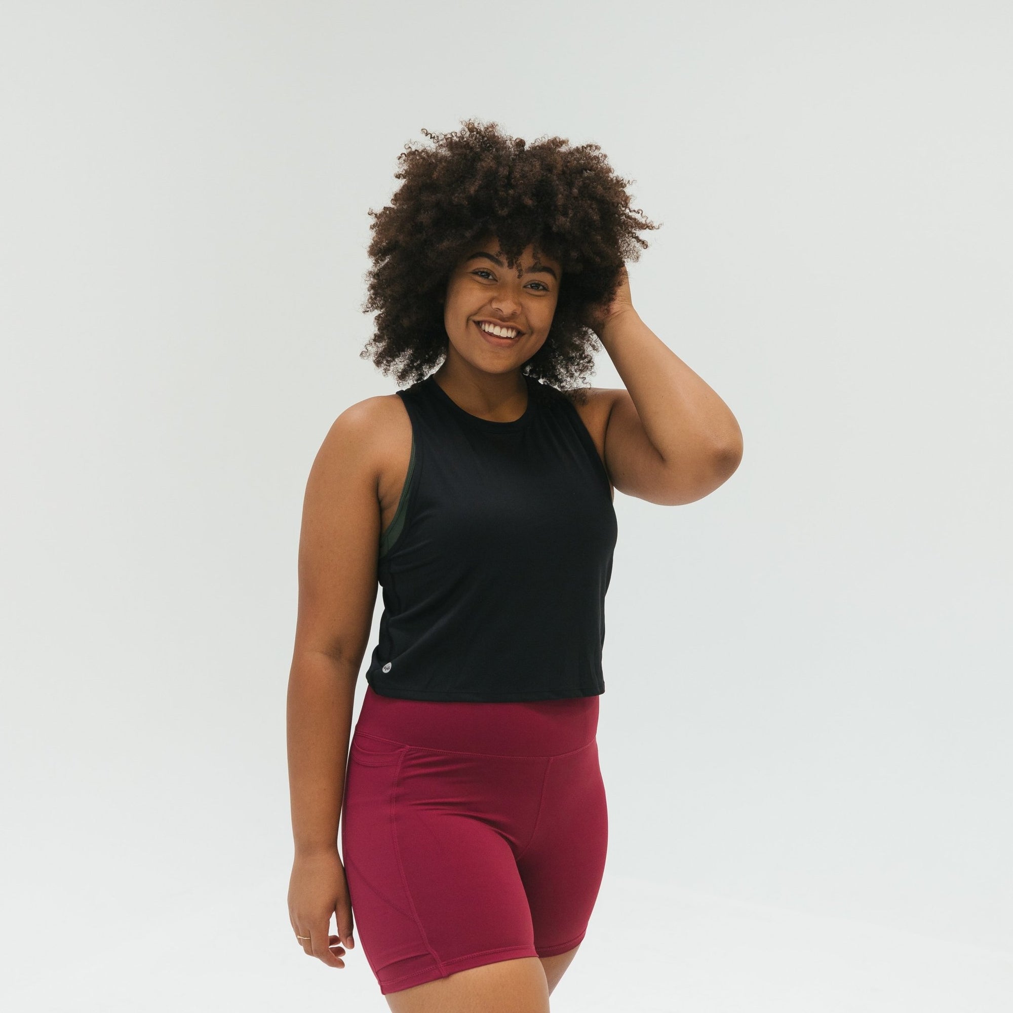 Energy Cropped Tank Top - Black - Senita Athletics