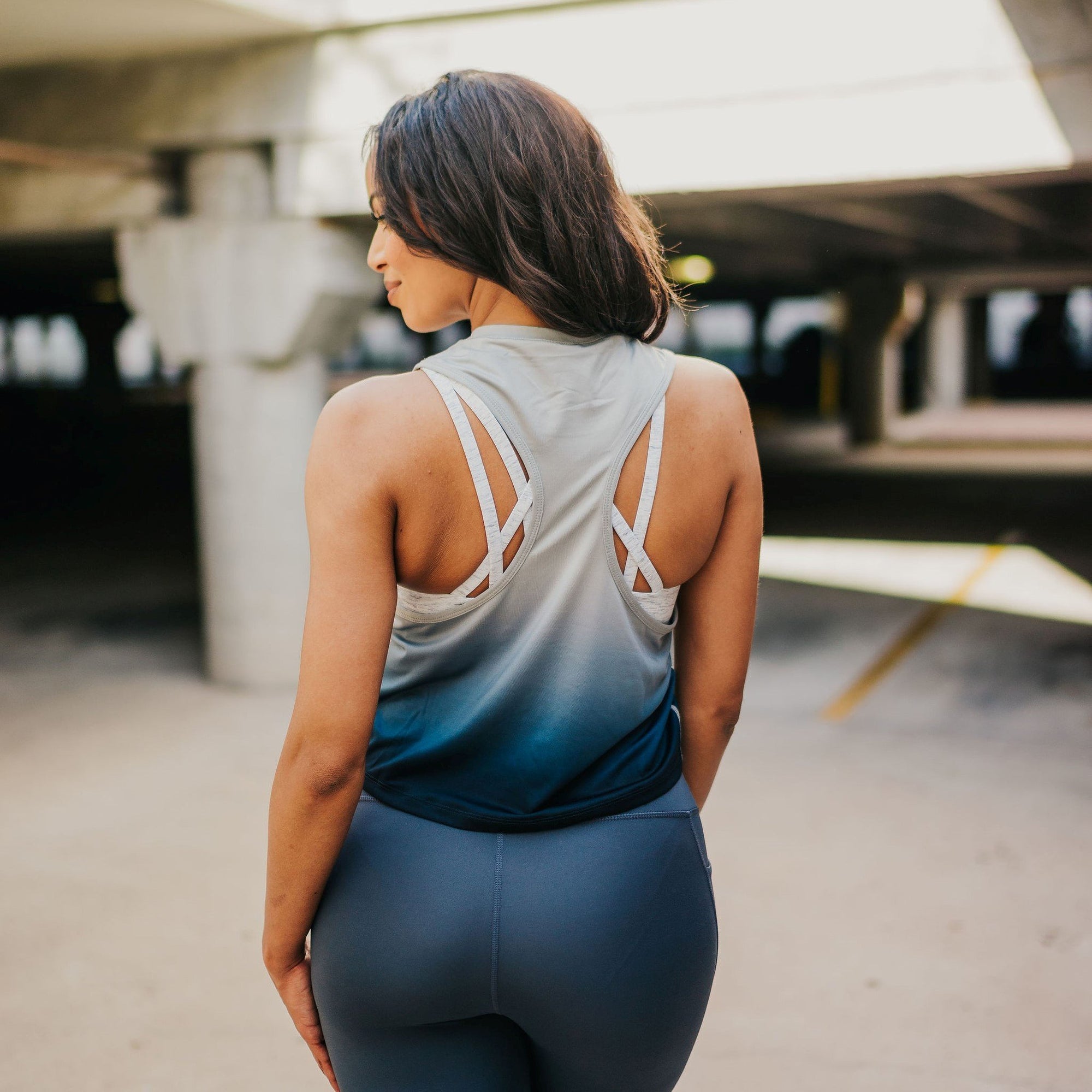 Energy Cropped Tank Top - Sky - Senita Athletics