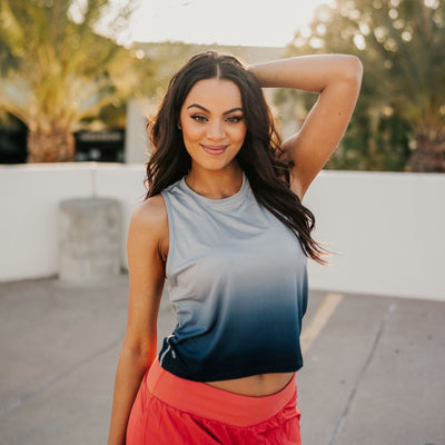 Energy Cropped Tank Top - Sky - Senita Athletics