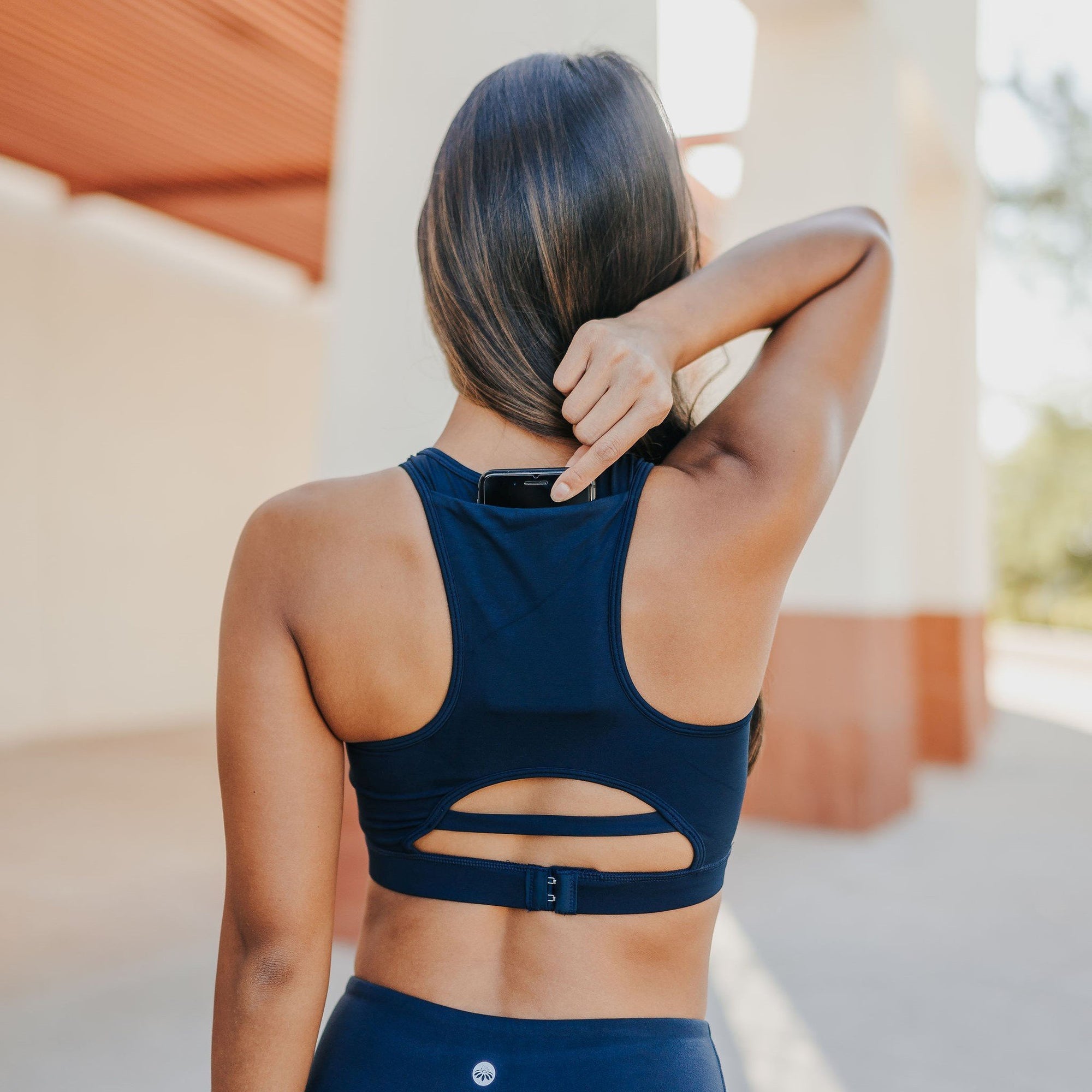 Everyday V-Neck Nursing Sports Bra - Navy - Senita Athletics