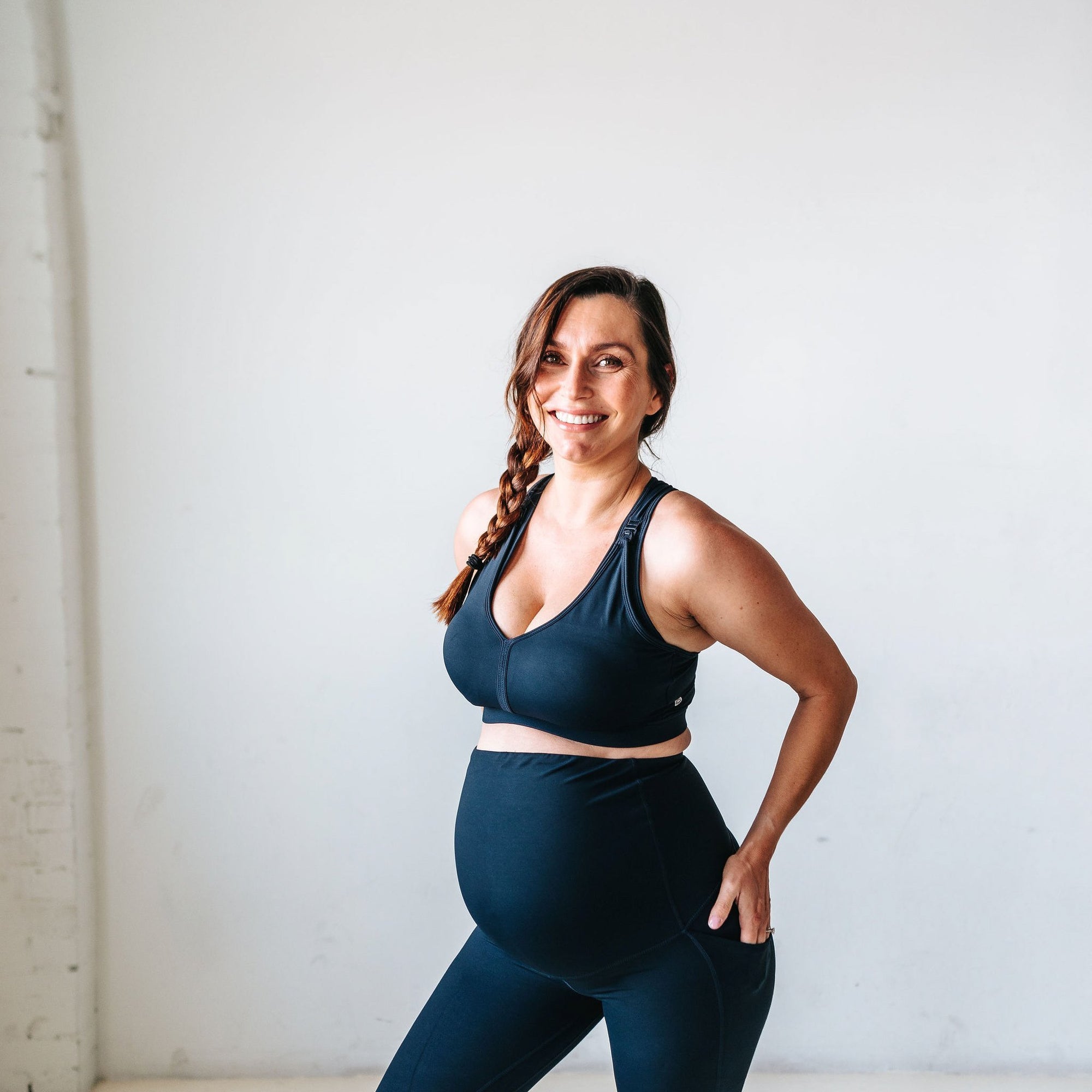 Everyday V-Neck Nursing Sports Bra - Navy - Senita Athletics