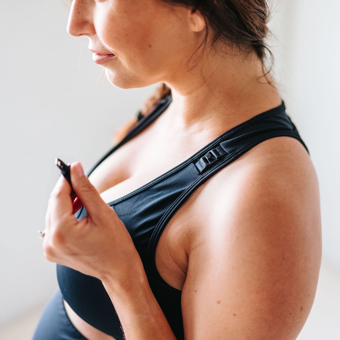 Everyday V-Neck Nursing Sports Bra - Navy - Senita Athletics