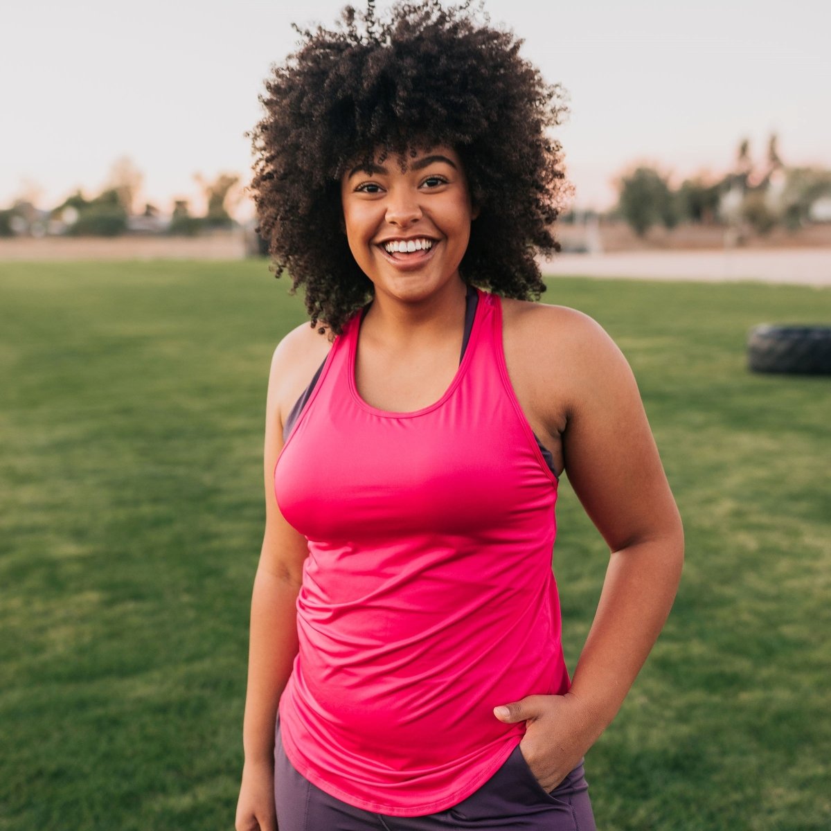 Extra Mile Mesh Back Tank - Punch - Senita Athletics