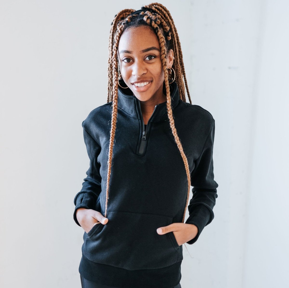 Hailey Classic Half Zip - Black - Senita Athletics