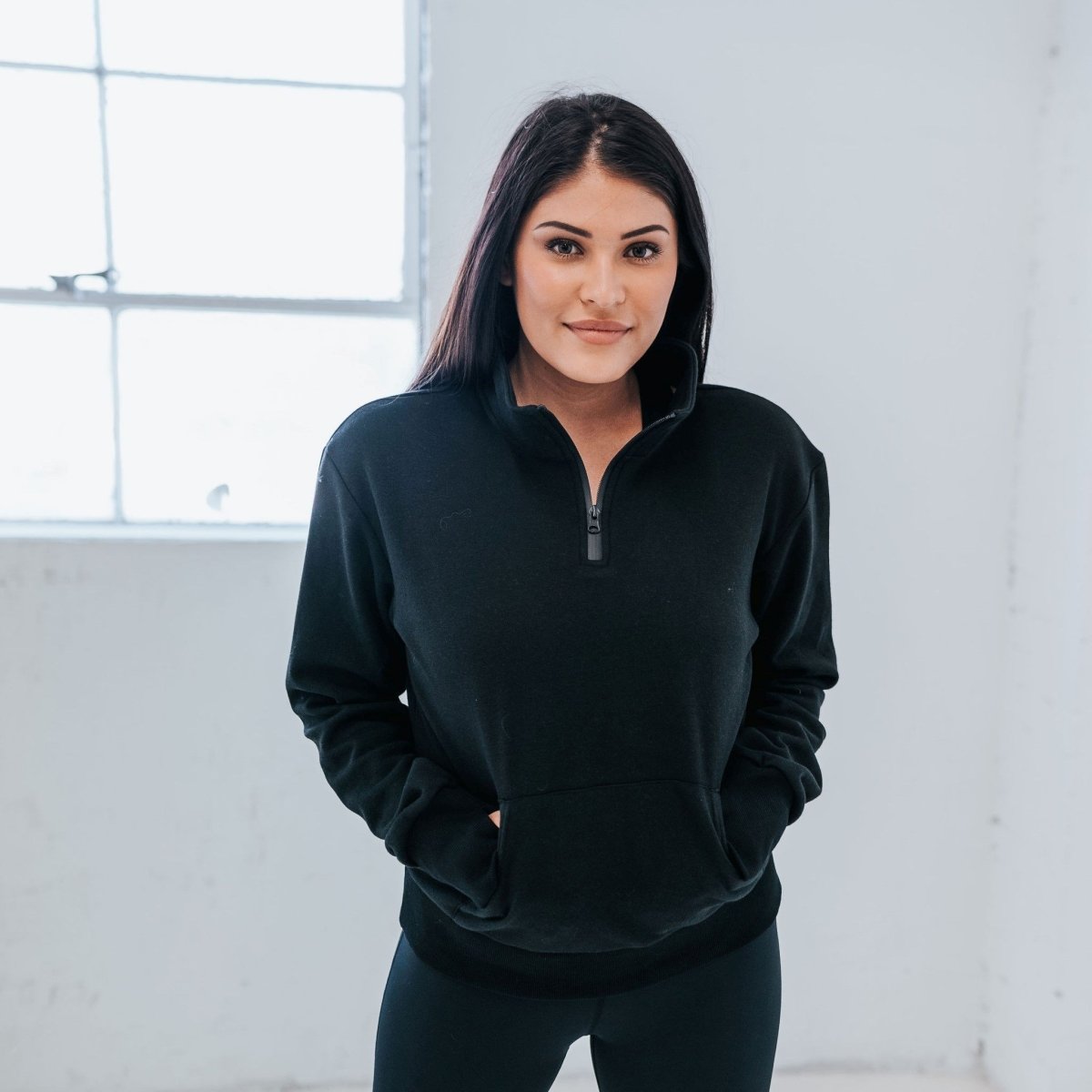 Hailey Classic Half Zip - Black - Senita Athletics