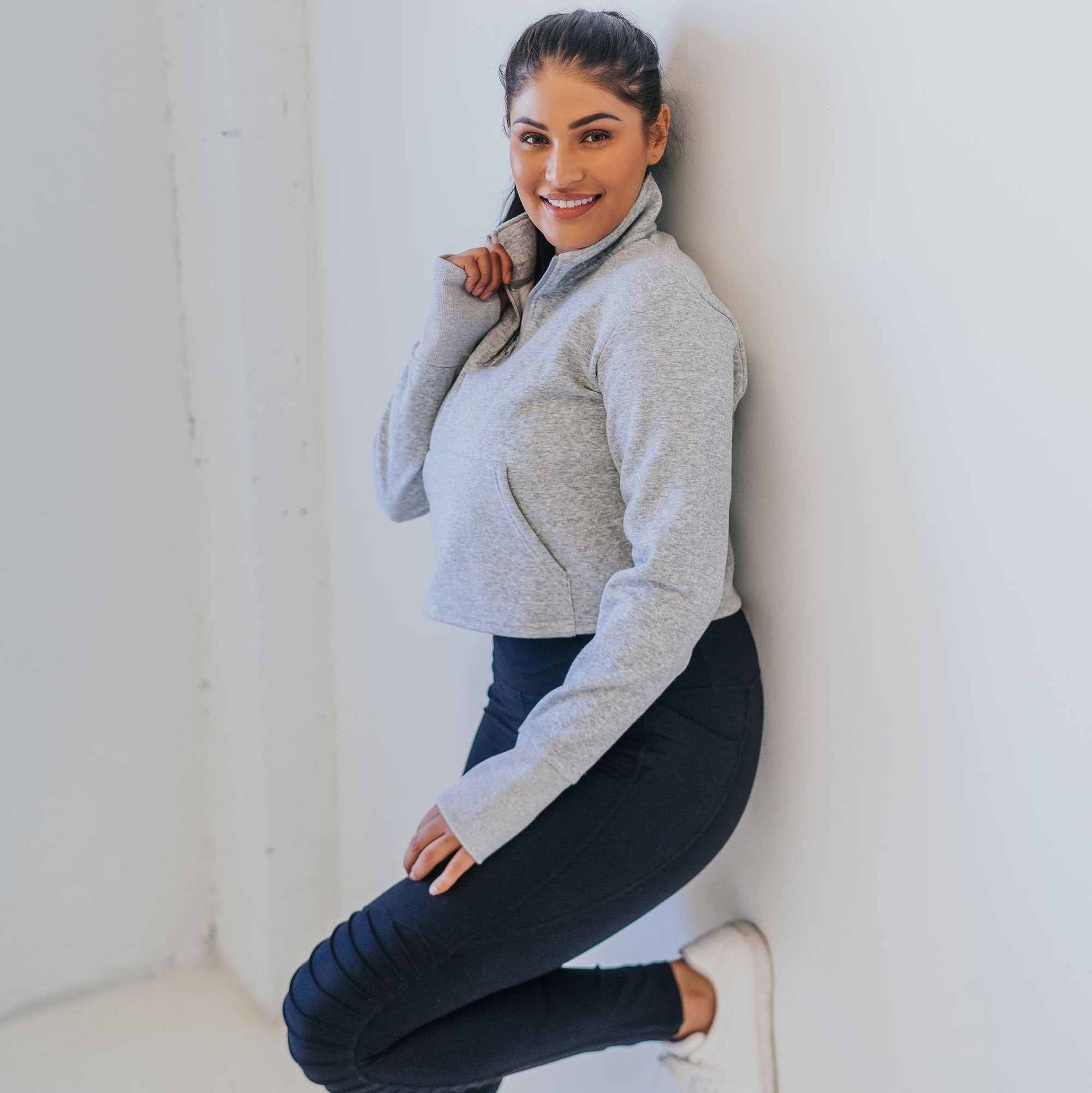High Waisted Moto Leggings - Black - Senita Athletics