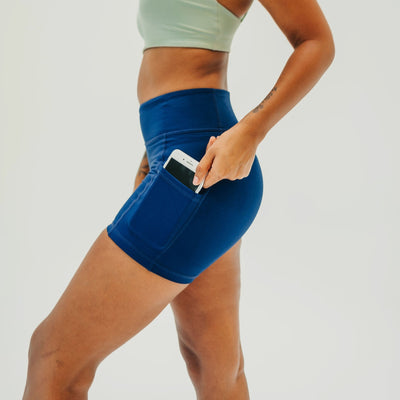High Waisted Rio Shorts (3.75 in. inseam) - Classic Navy - Senita Athletics