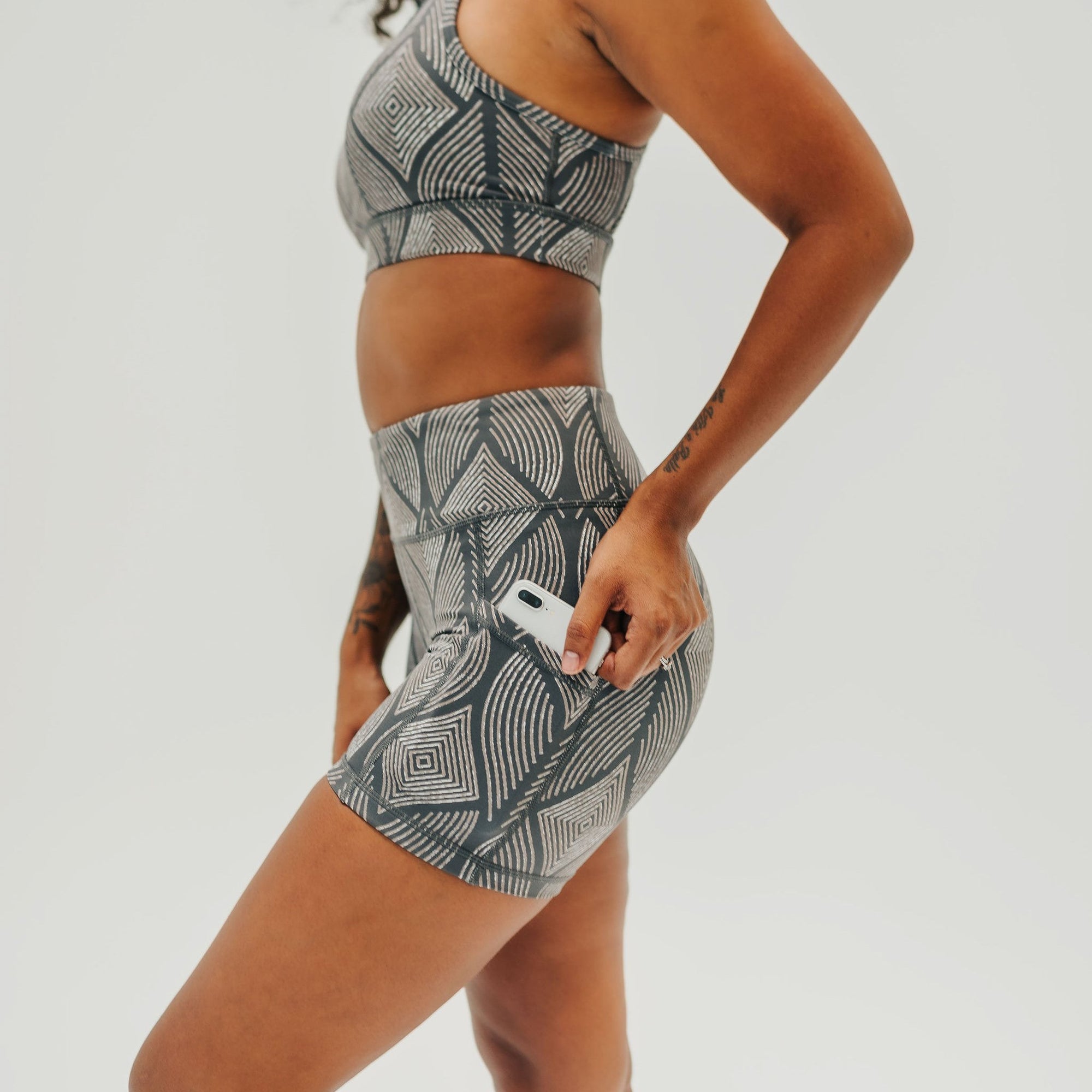 High Waisted Rio Shorts (3.75 in. inseam) - Peacock - Senita Athletics
