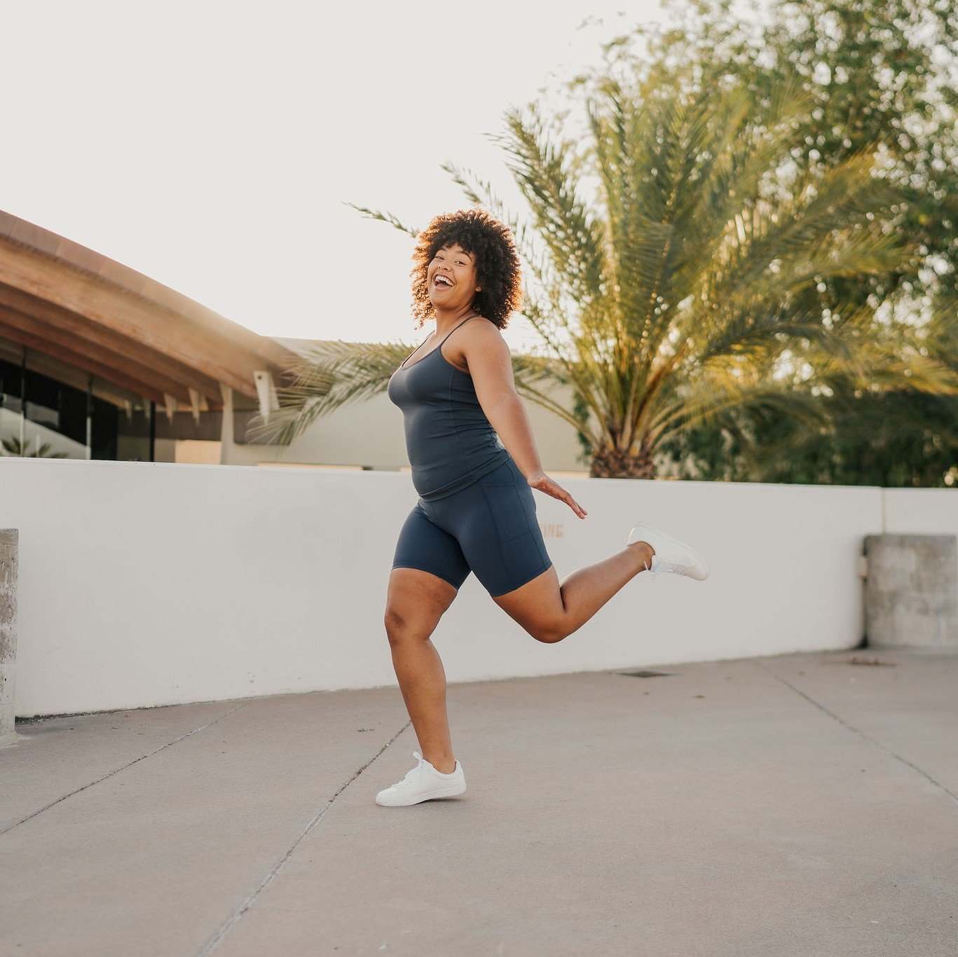 High Waisted Rio Shorts (7 in. inseam) - Light Navy - Senita Athletics