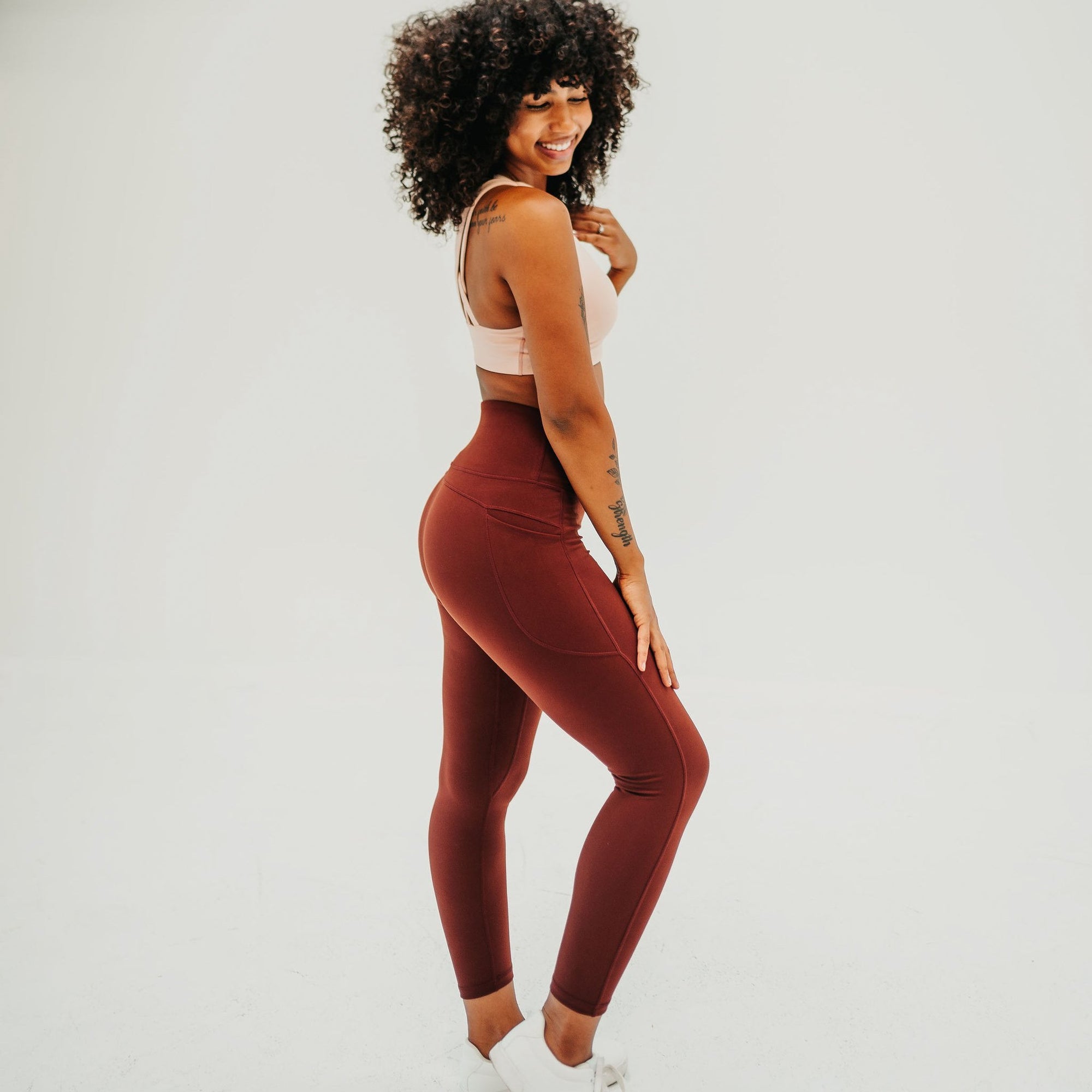 High Waisted Vinyasa 7/8 Capris - Bronze - Senita Athletics