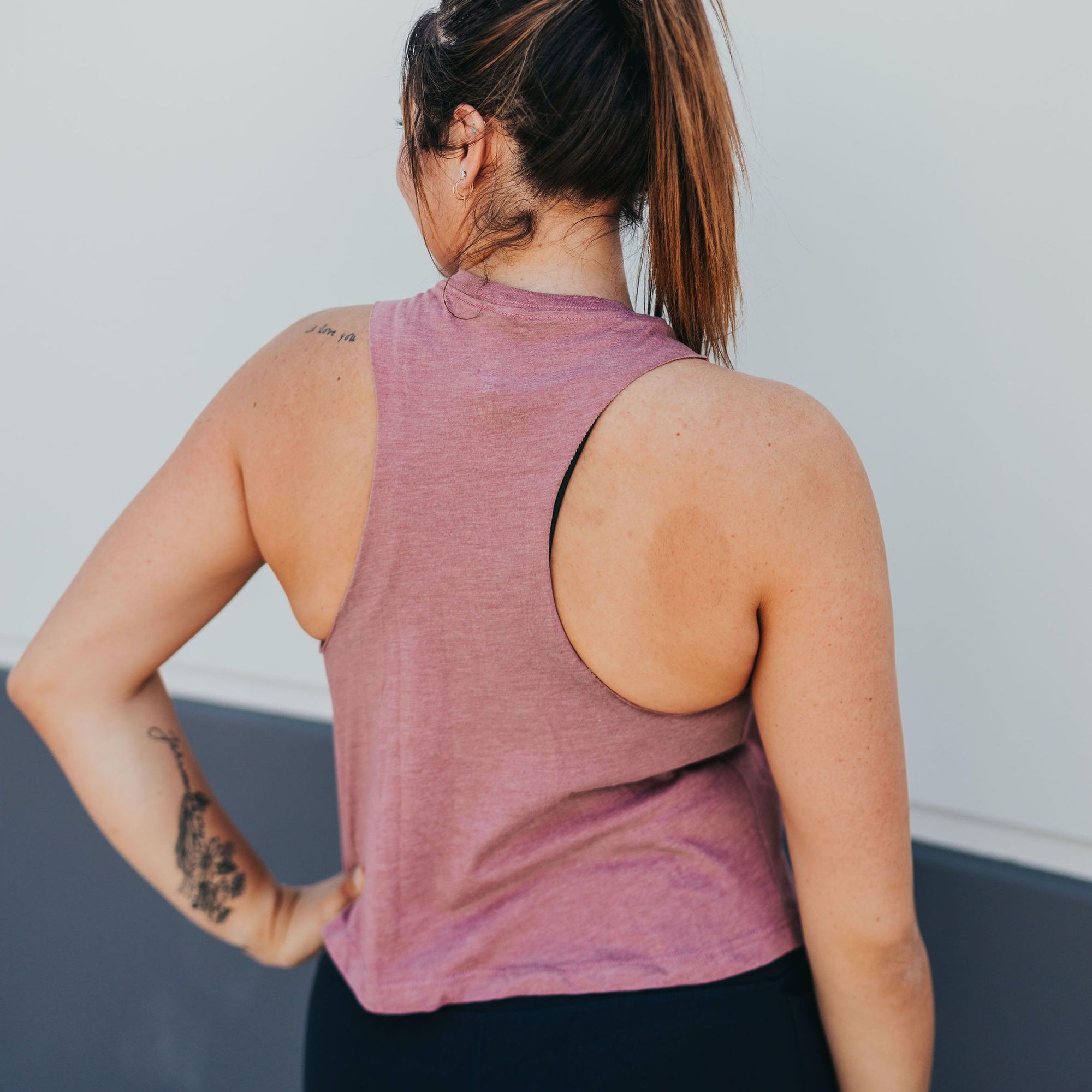 Keep Your Distance Cropped Tank - Mauvelous - Senita Athletics