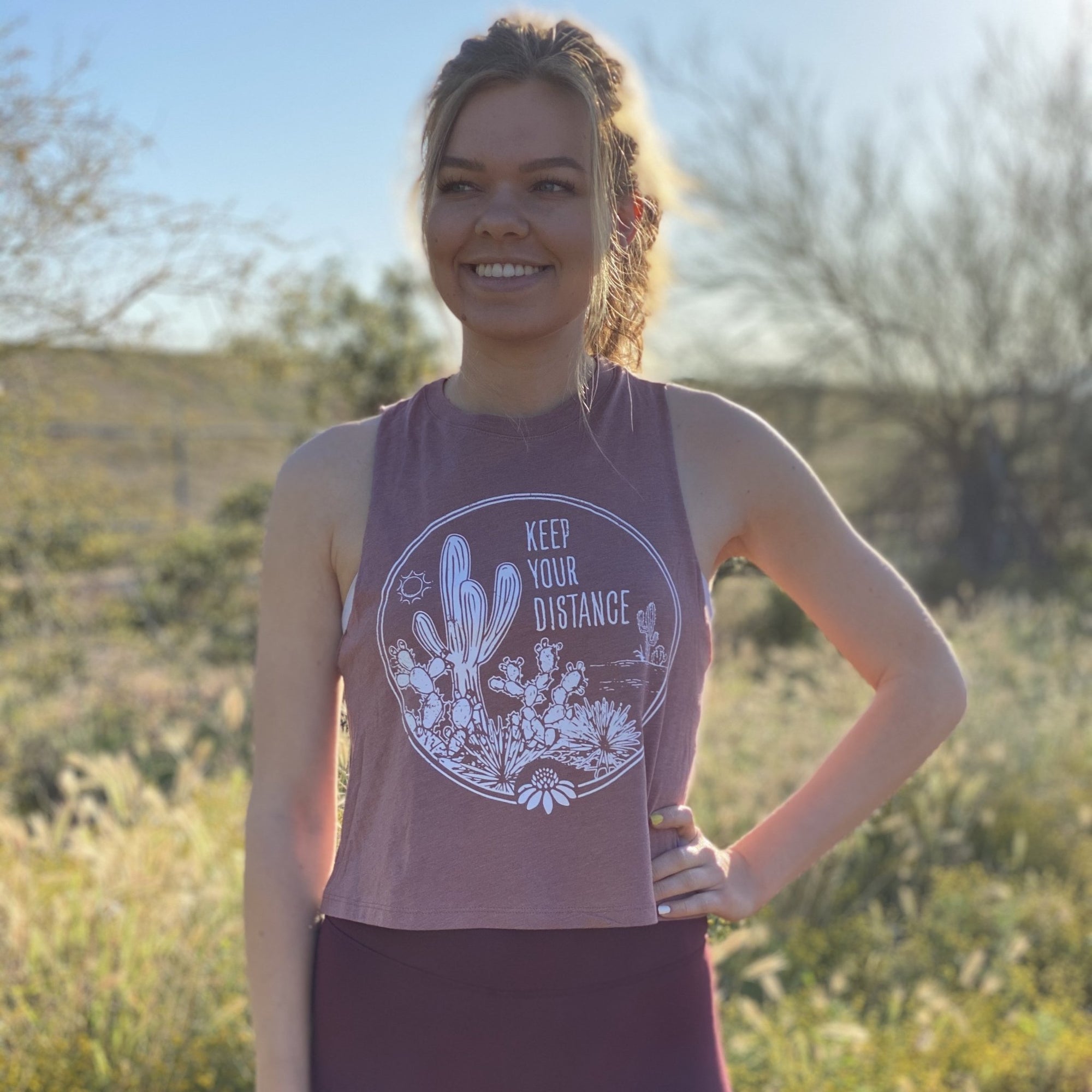 Keep Your Distance Cropped Tank - Mauvelous - Senita Athletics