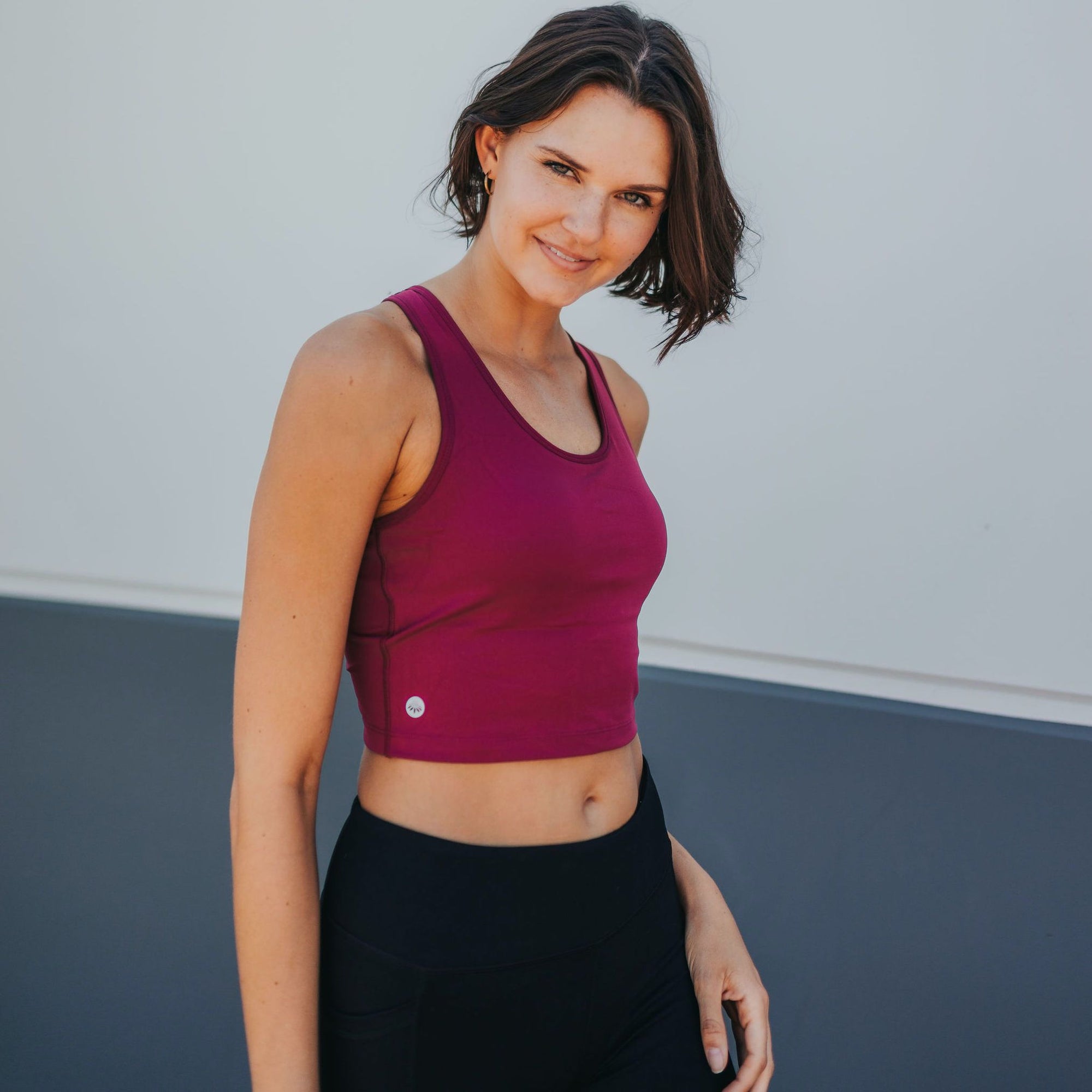 Laced Up Crop Top - Merlot - Senita Athletics