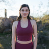 Laced Up Crop Top - Merlot - Senita Athletics