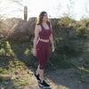 Laced Up Crop Top - Merlot - Senita Athletics