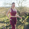 Laced Up Crop Top - Merlot - Senita Athletics