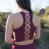 Laced Up Crop Top - Merlot - Senita Athletics