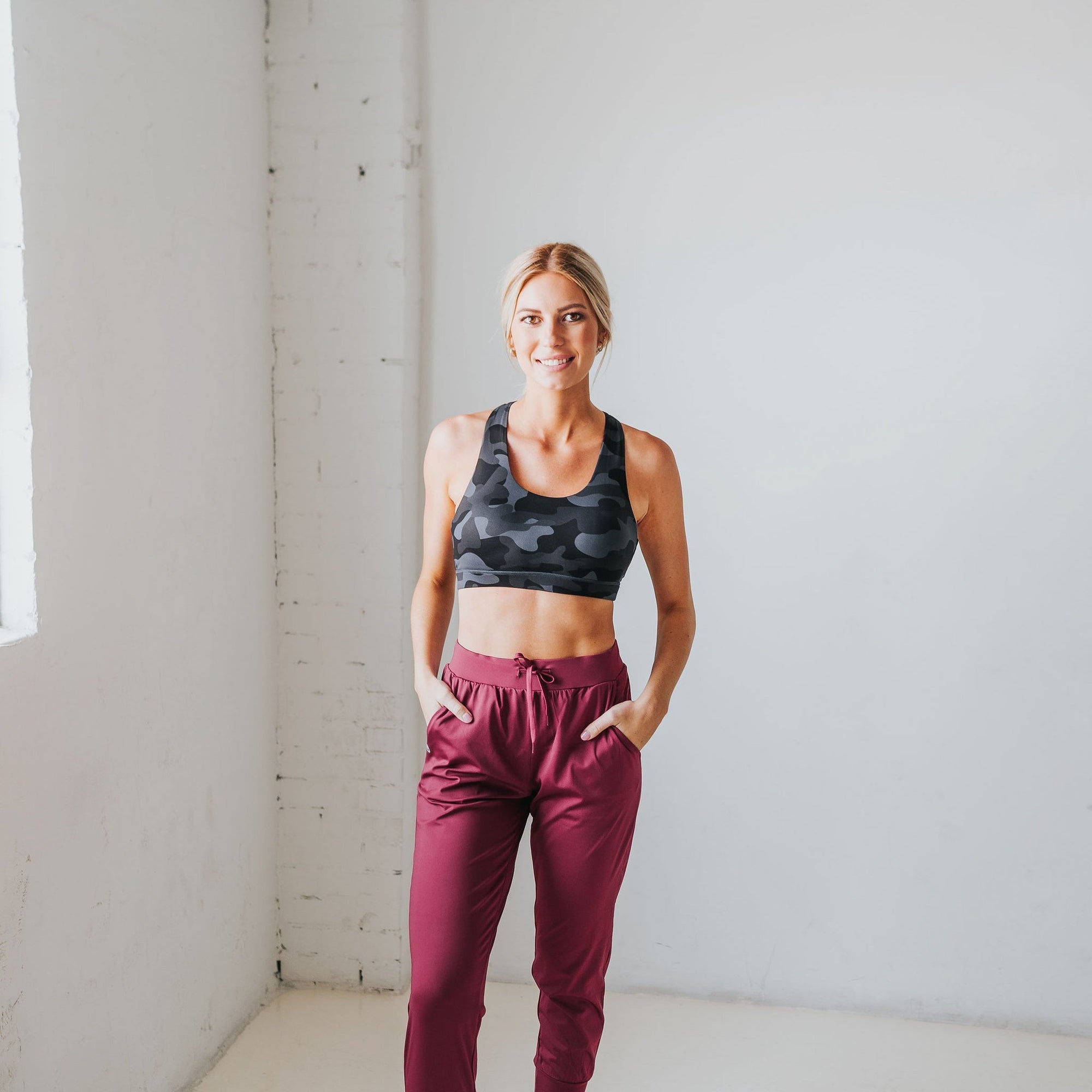 Lattice Back Sports Bra - Black Camo - Senita Athletics