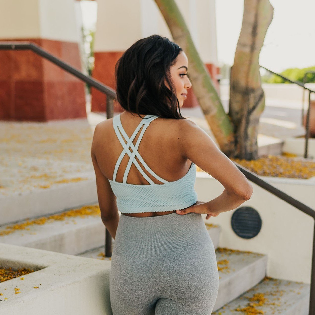 Leah Crop Top - Powder Blue - Senita Athletics