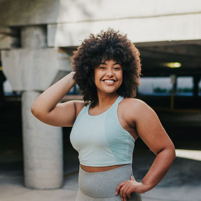 Leah Crop Top - Powder Blue - Senita Athletics